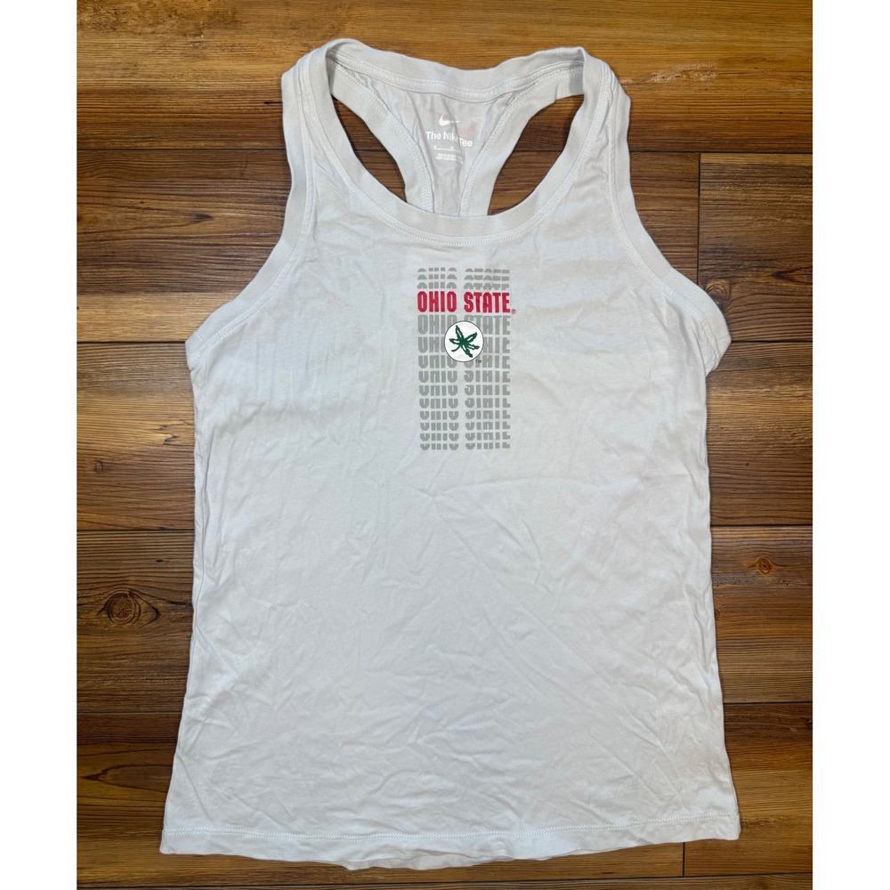 Nike Ohio State Buckeyes Racerback Tank Top Gray Mens Medium Cotton Graphic Tee